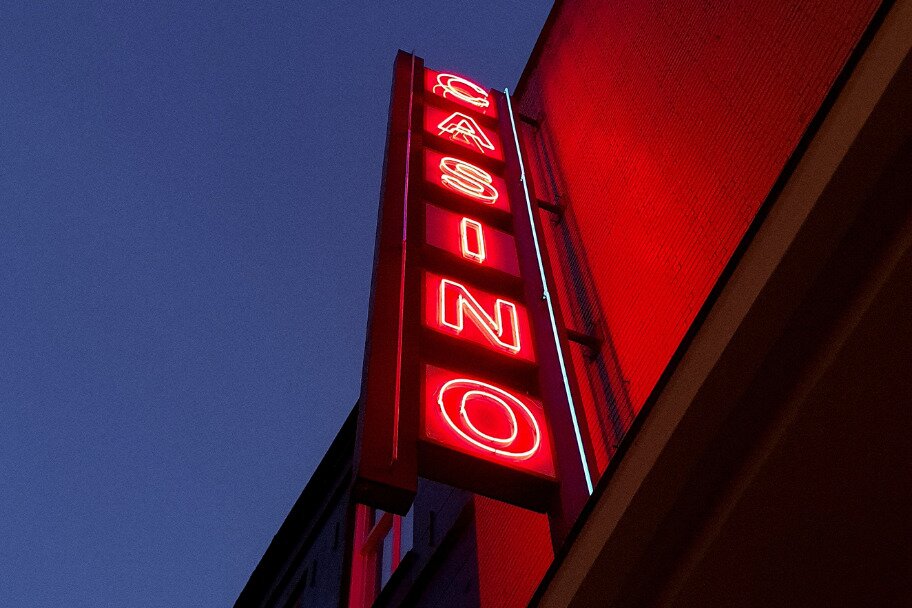 casino red neon sign 