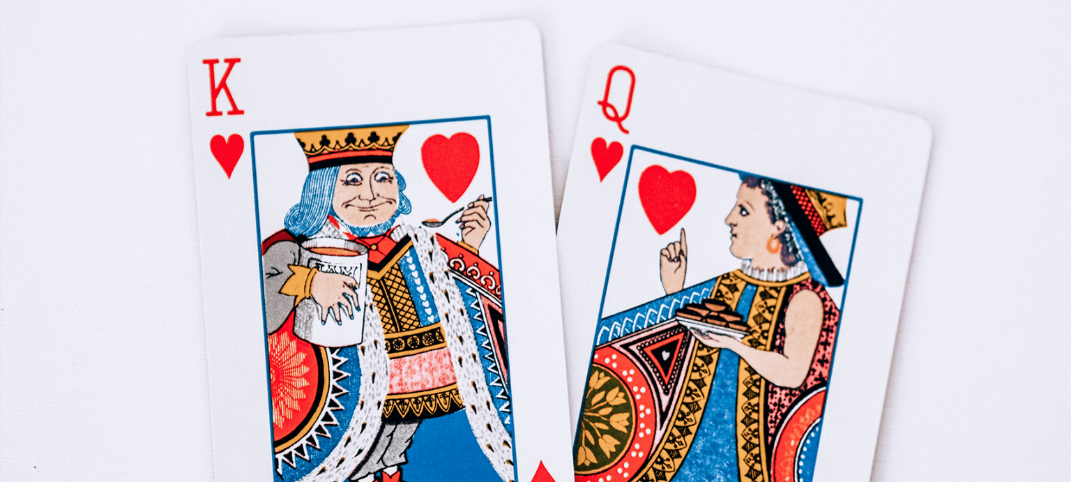 king and queen playing cards