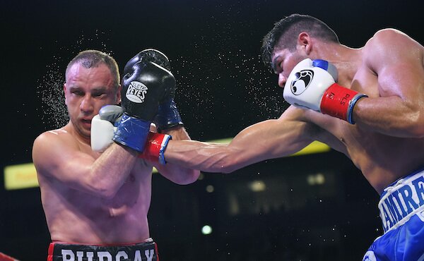 gilberto ramirez punches maxim bursak during boxing bout