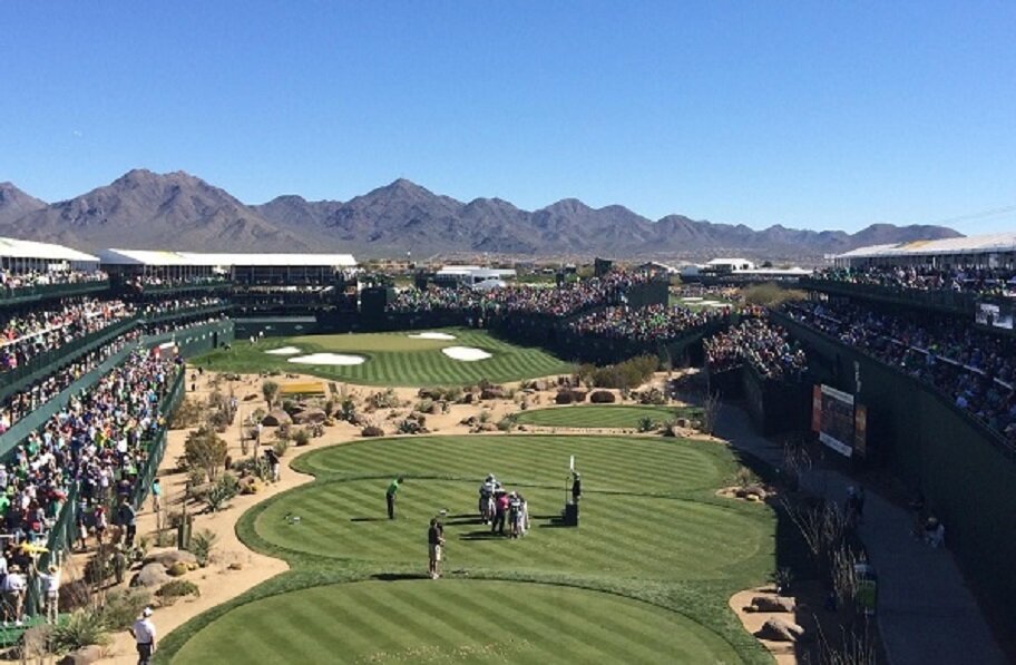 A look at the 16th hole at TPC Scottsdale